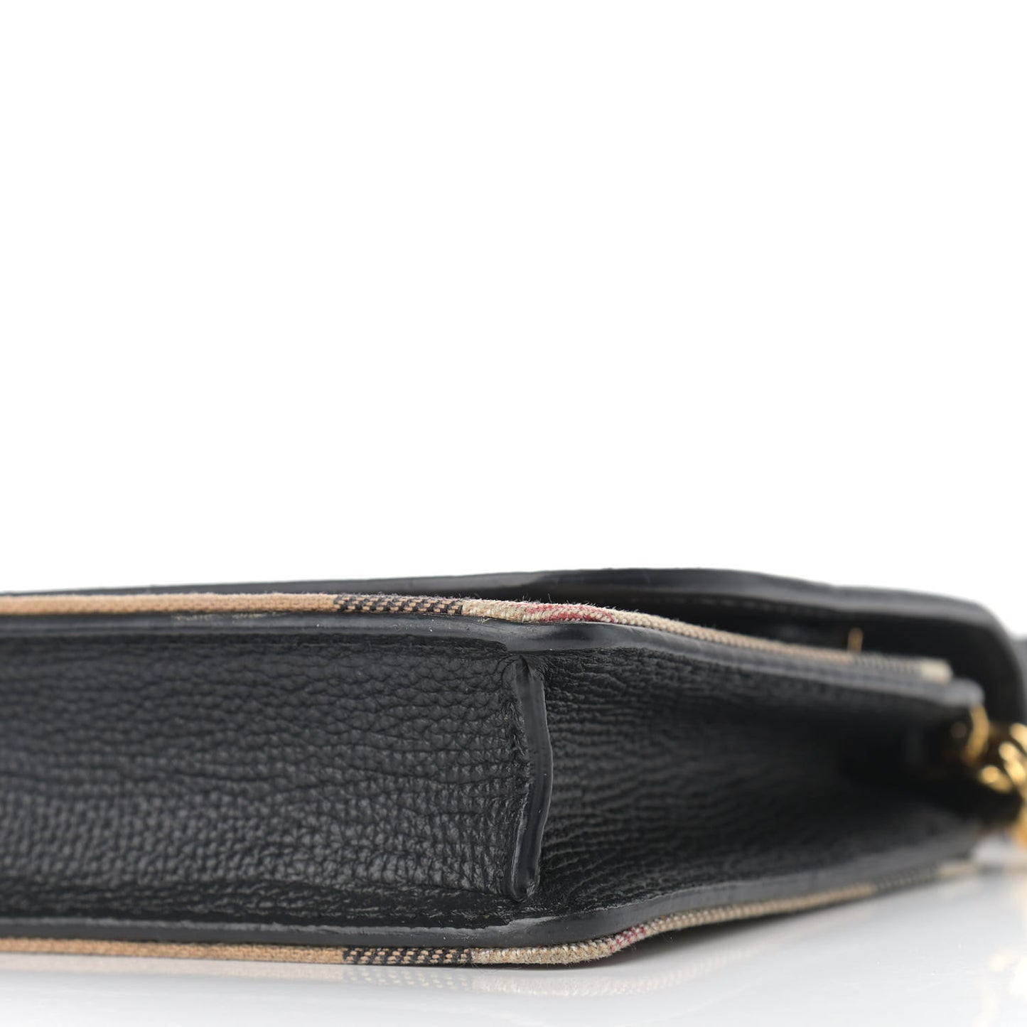 Derby Calfskin House Check Wallet On Chain Black