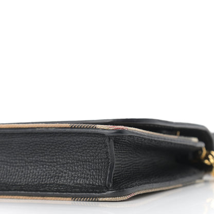 Burberry Derby Calfskin House Check Wallet On Chain Black 9 of 10