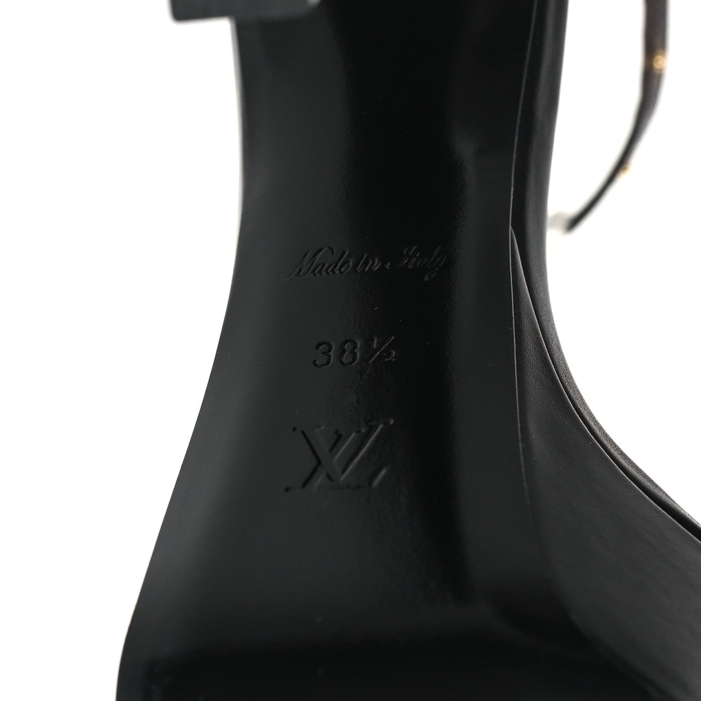 Patent Monogram Afterglow Platform Sandals 38.5 Black