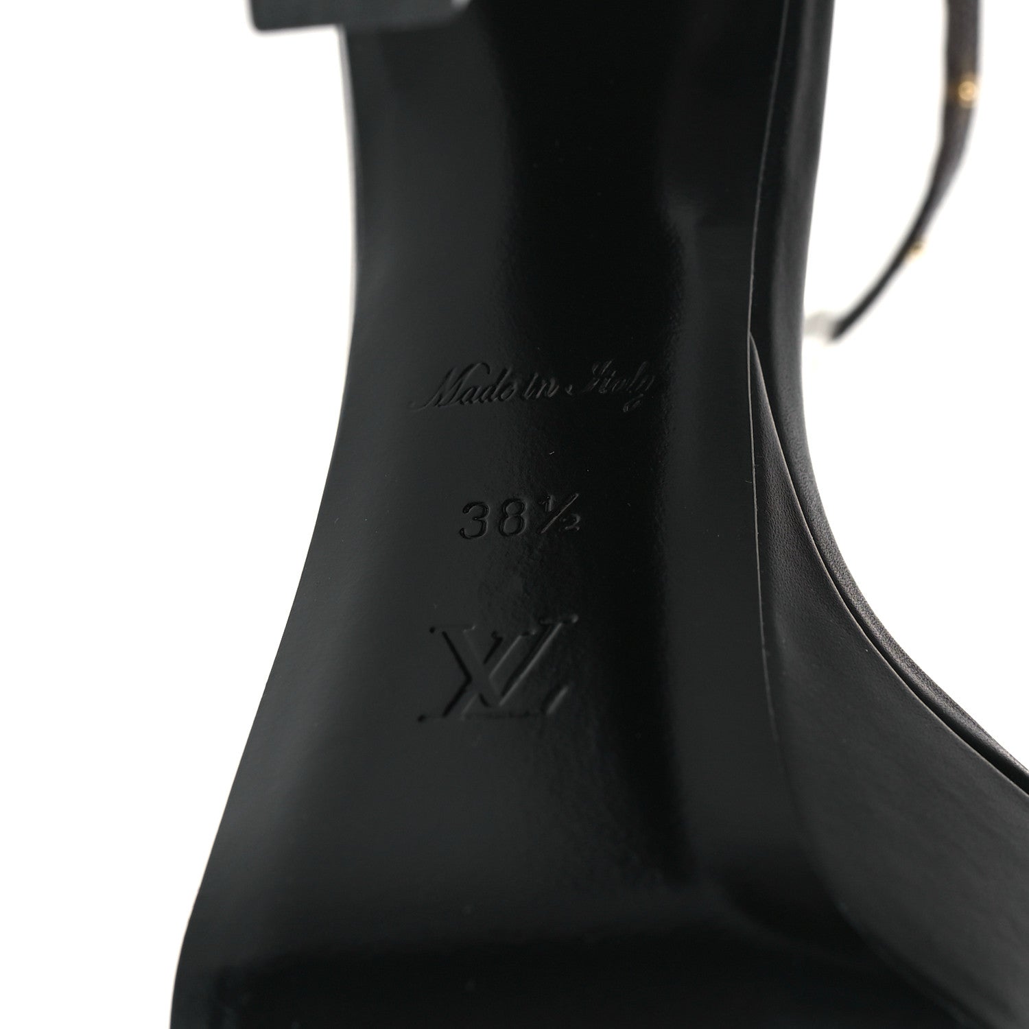 Louis Vuitton Patent Monogram Afterglow Platform Sandals 38.5 Black 6 of 9