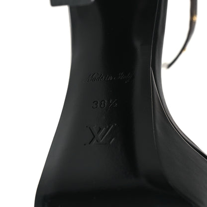 Louis Vuitton Patent Monogram Afterglow Platform Sandals 38.5 Black 6 of 9