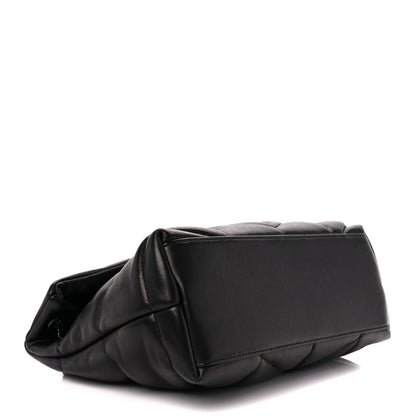 Saint Laurent Lambskin Quilted Monogram Monochrome Small Loulou Puffer Chain Satchel Black 4 of 11