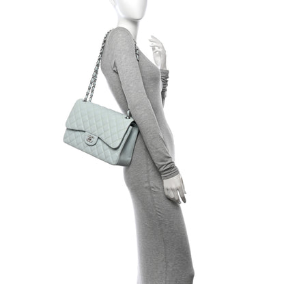 Chanel Caviar Quilted Jumbo Double Flap Light Blue 2 of 11