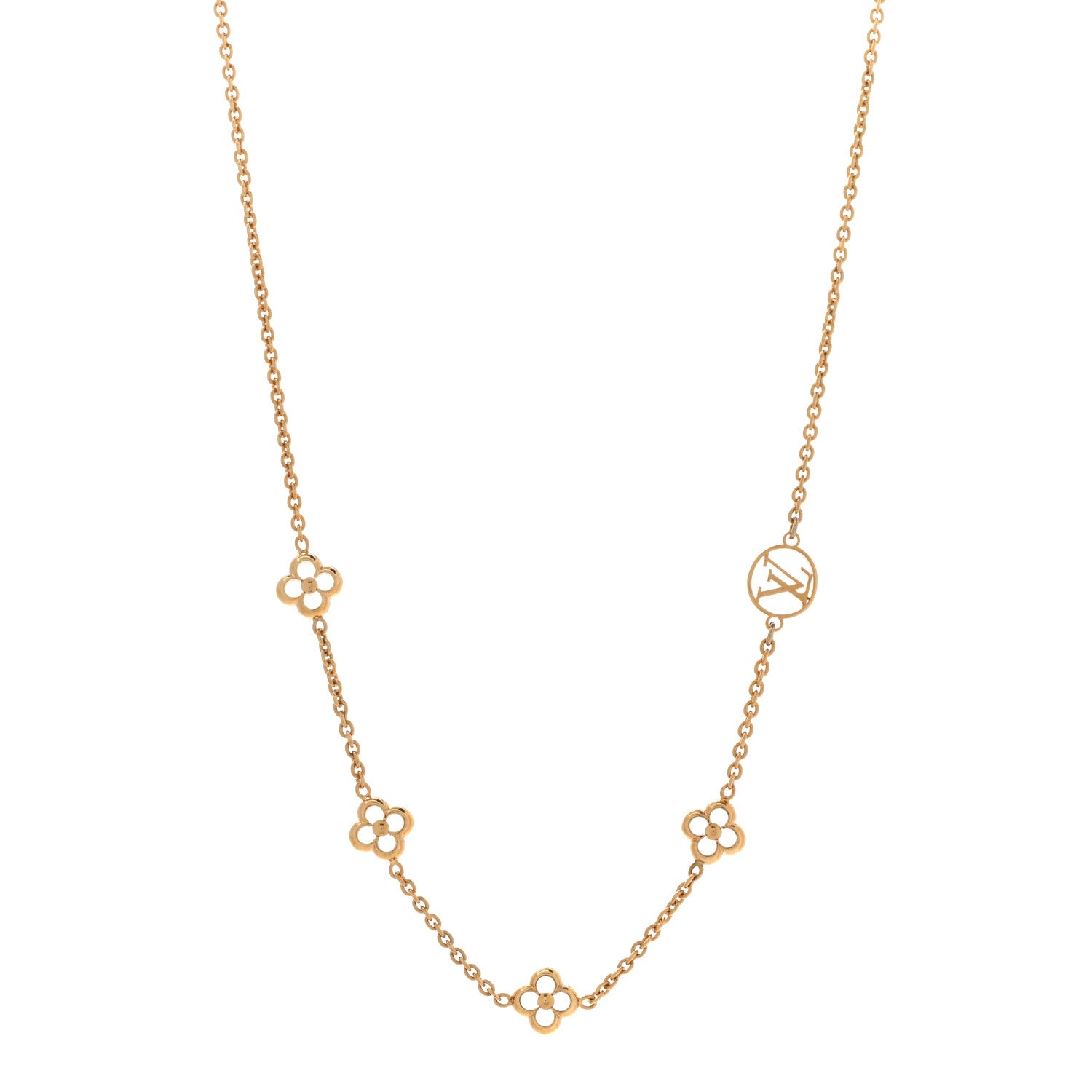 Louis Vuitton Metal Flowerful Choker Necklace Gold 1 of 7