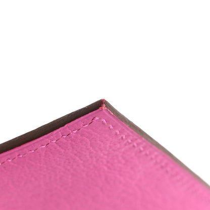 Hermes Chevre Mysore Kelly Pocket Compact Wallet Rose Pourpre 9 of 11