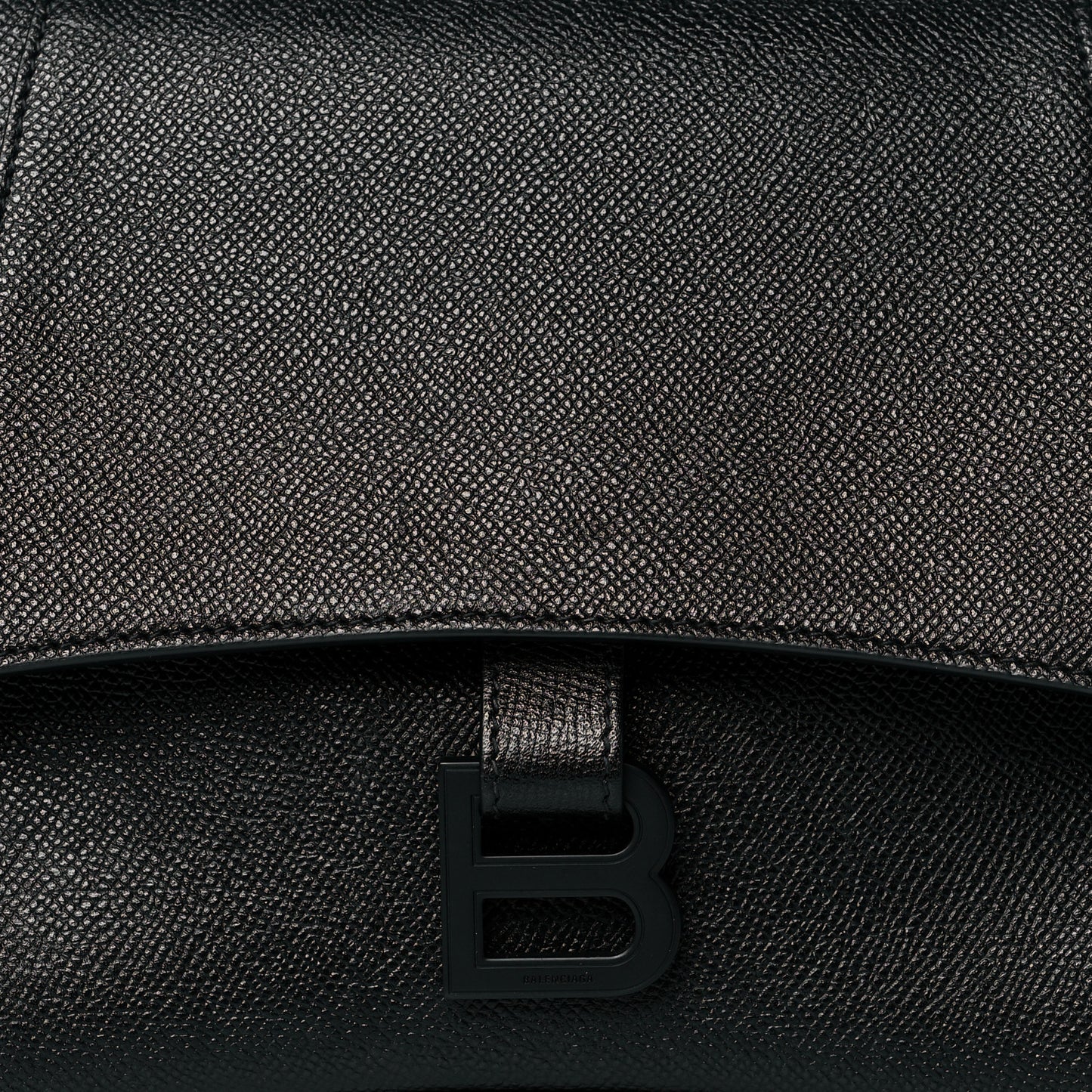 Grained Calfskin Monochrome M Downtown Shoulder Bag Black