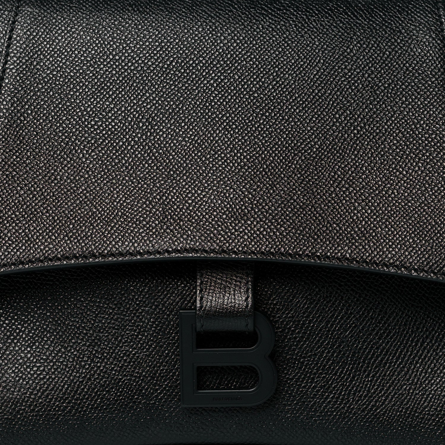 Balenciaga Grained Calfskin Monochrome M Downtown Shoulder Bag Black 7 of 9