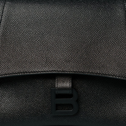Balenciaga Grained Calfskin Monochrome M Downtown Shoulder Bag Black 7 of 9