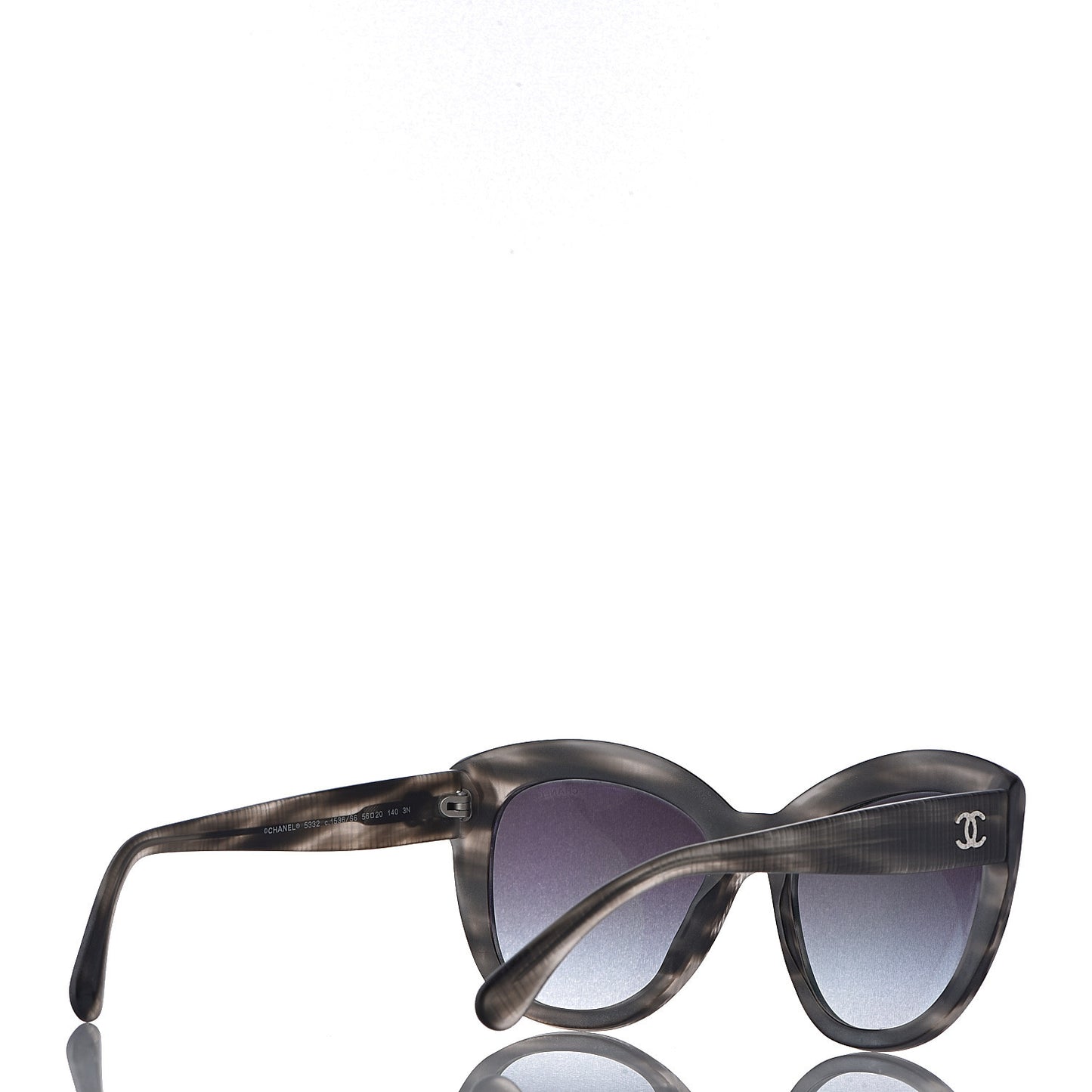 Tweed Effect CC Polarized Butterfly Signature Sunglasses 5332 Grey