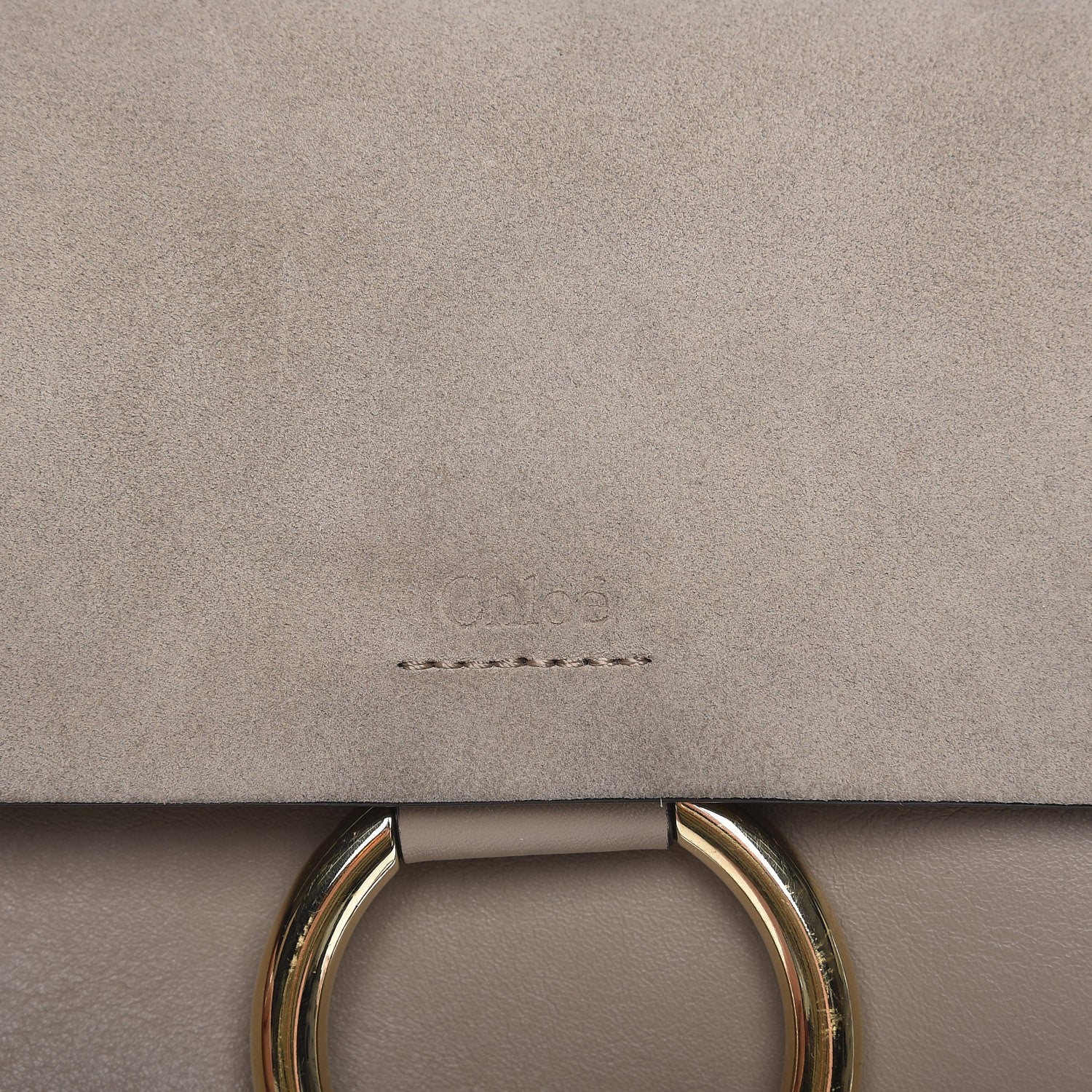 Chloe Suede Calfskin Small Faye Shoulder Bag Motty Grey 5 of 7