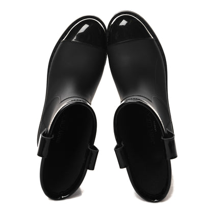 Jimmy Choo Rubber Patent Rain Ankle Boots 40 Black 2 of 8