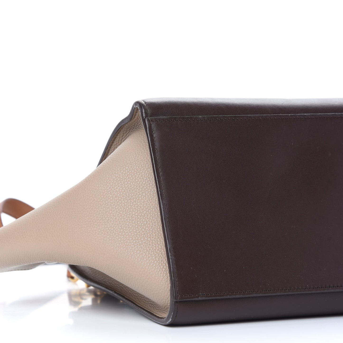 Satin Baby Grained Calfskin Tri-Color Trapeze Tan