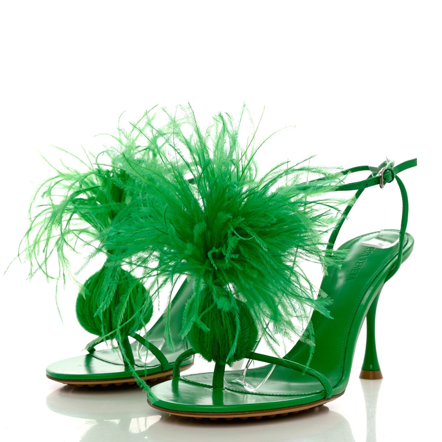 Wonderbird Nappa Feather Dot Sandals 38 Grass