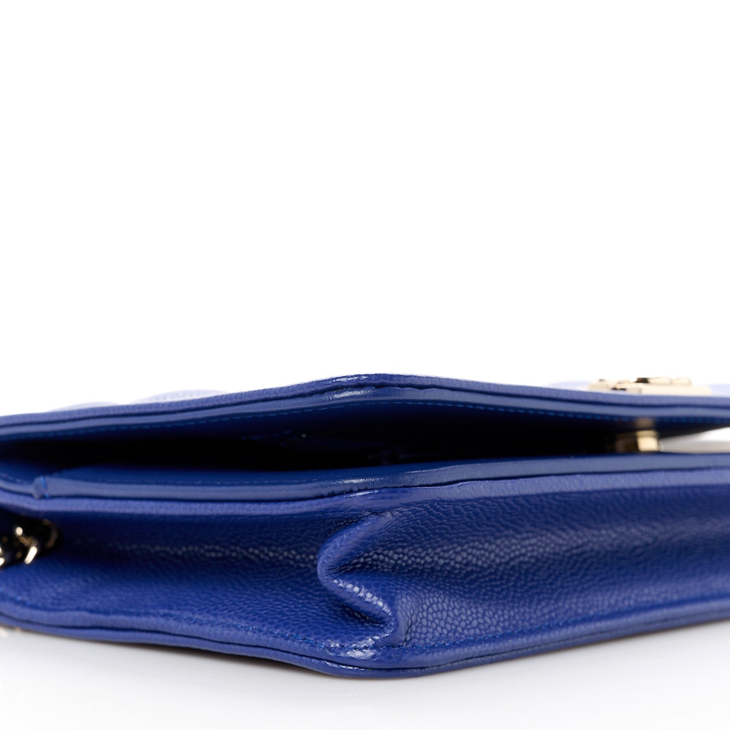 Chanel Caviar Quilted Boy Wallet On Chain WOC Blue 10 of 12