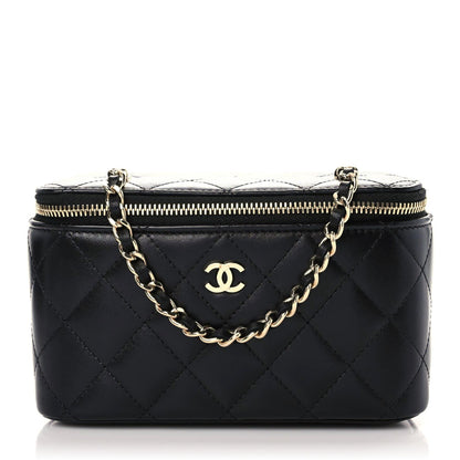 Chanel Lambskin Quilted Small Vanity Case With Chain Black 1 of 9