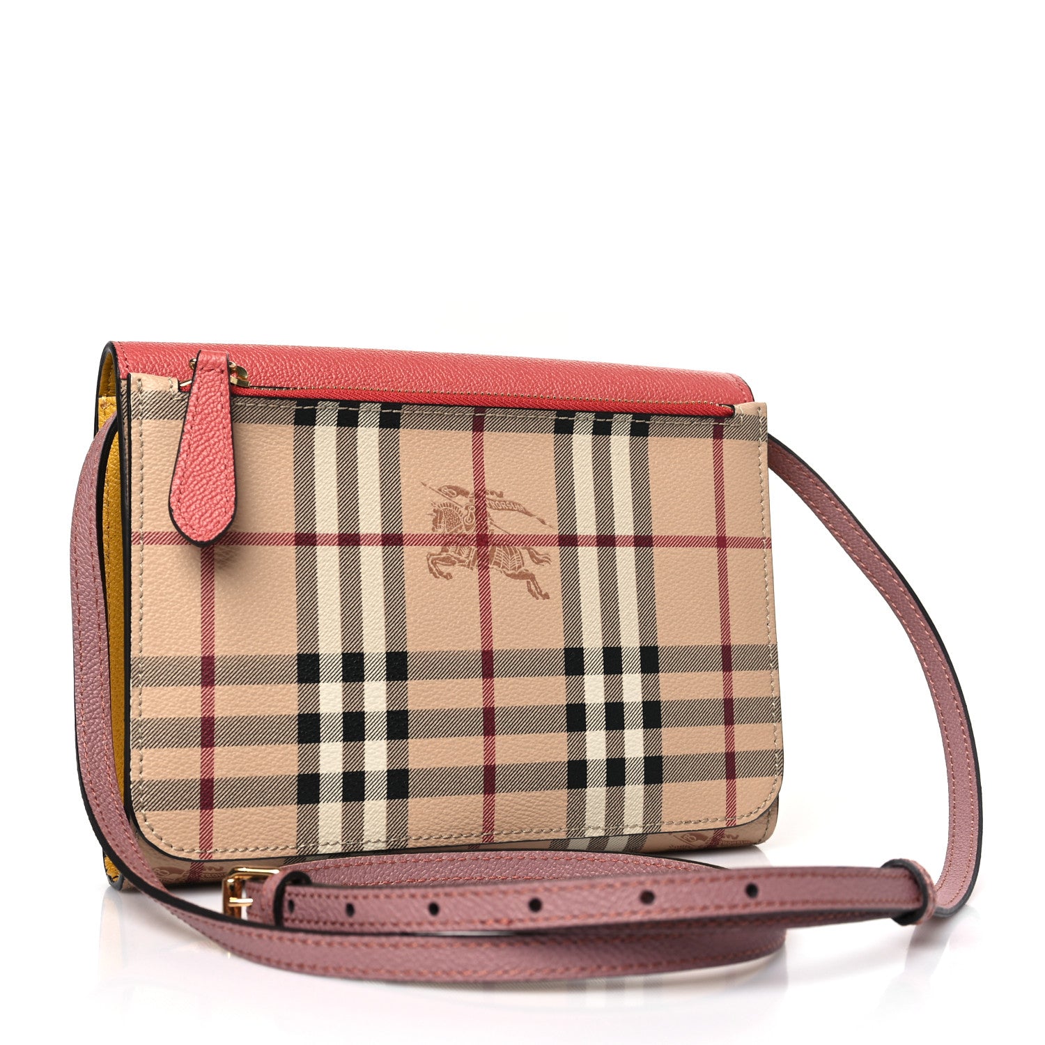 Burberry Derby Calfskin Haymarket Check Small Loxley Crossbody Cinnamon Red Multicolor 3 of 8