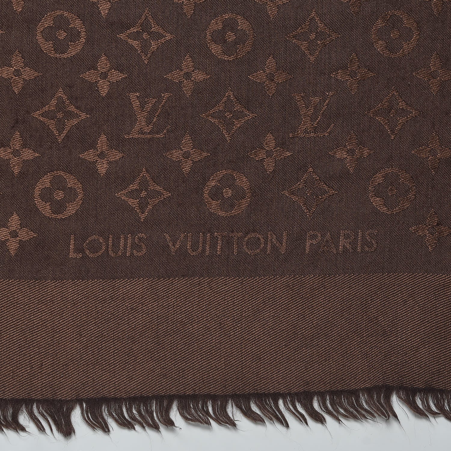 Louis Vuitton Silk Lurex Wool Monogram Shine Shawl Brown 5 of 7