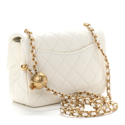 Chanel Lambskin Quilted Mini Pearl Crush Flap White 3 of 10