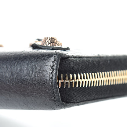 Balenciaga Agneau Giant 12 Rose Gold Hardware Continental Zip Around Wallet Black 15 of 16