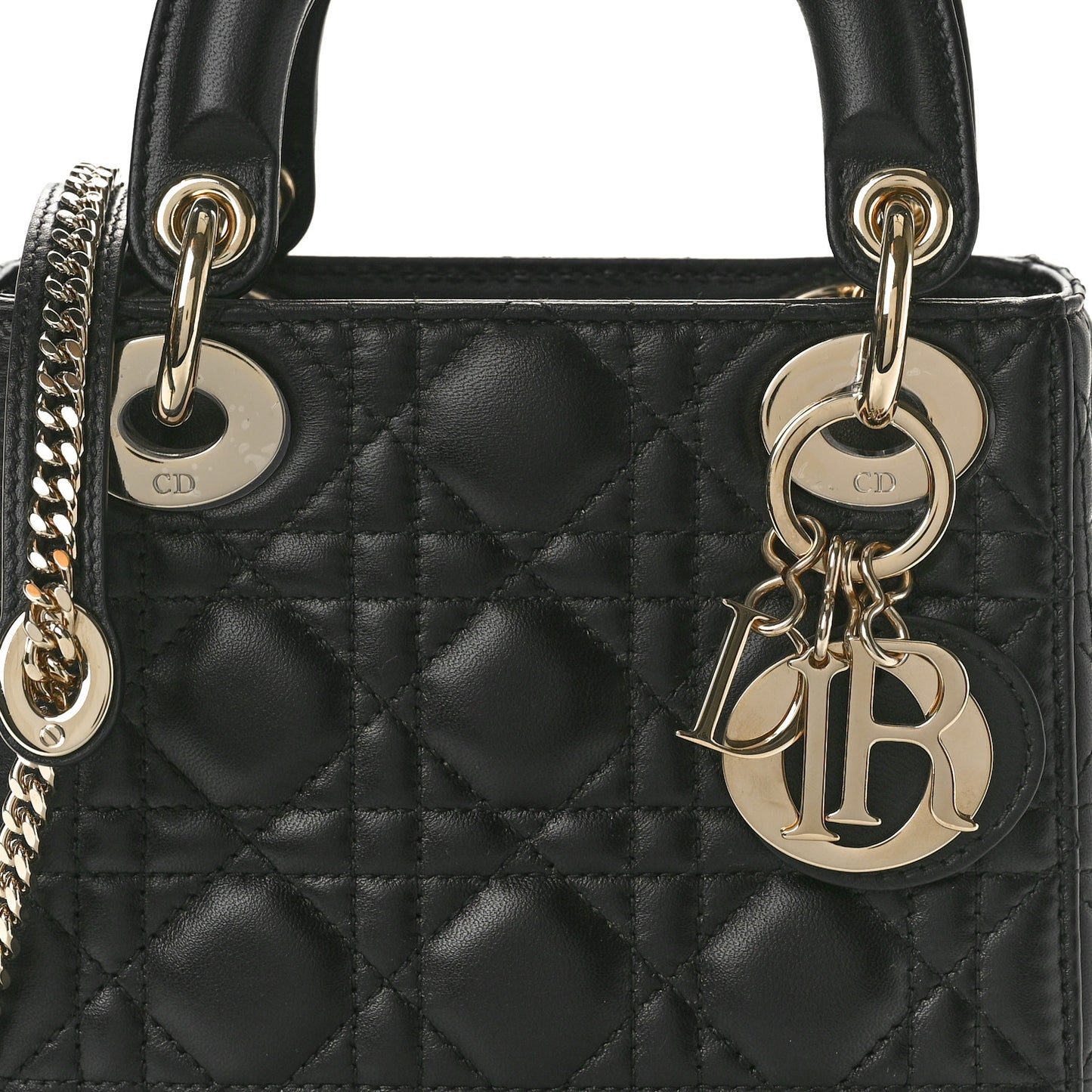 Lambskin Cannage Mini Lady Dior Black