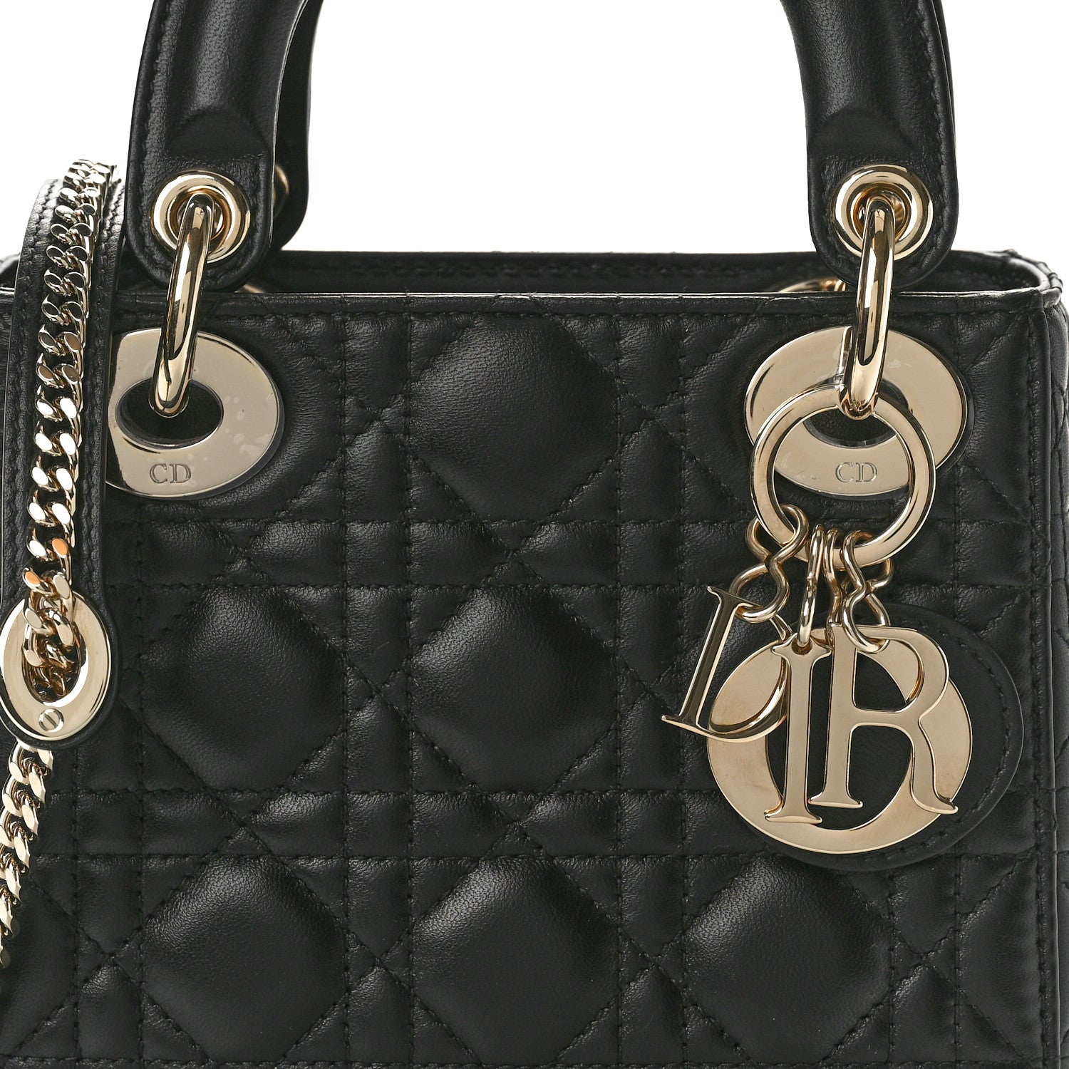 Christian Dior Lambskin Cannage Mini Lady Dior Black 8 of 10