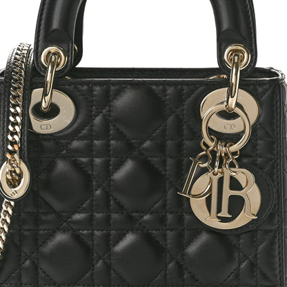Christian Dior Lambskin Cannage Mini Lady Dior Black 8 of 10