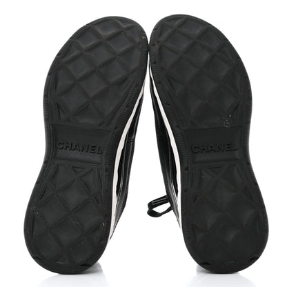 Chanel Velvet Calfskin Mixed Fibers CC Sneakers 40.5 Black 5 of 8