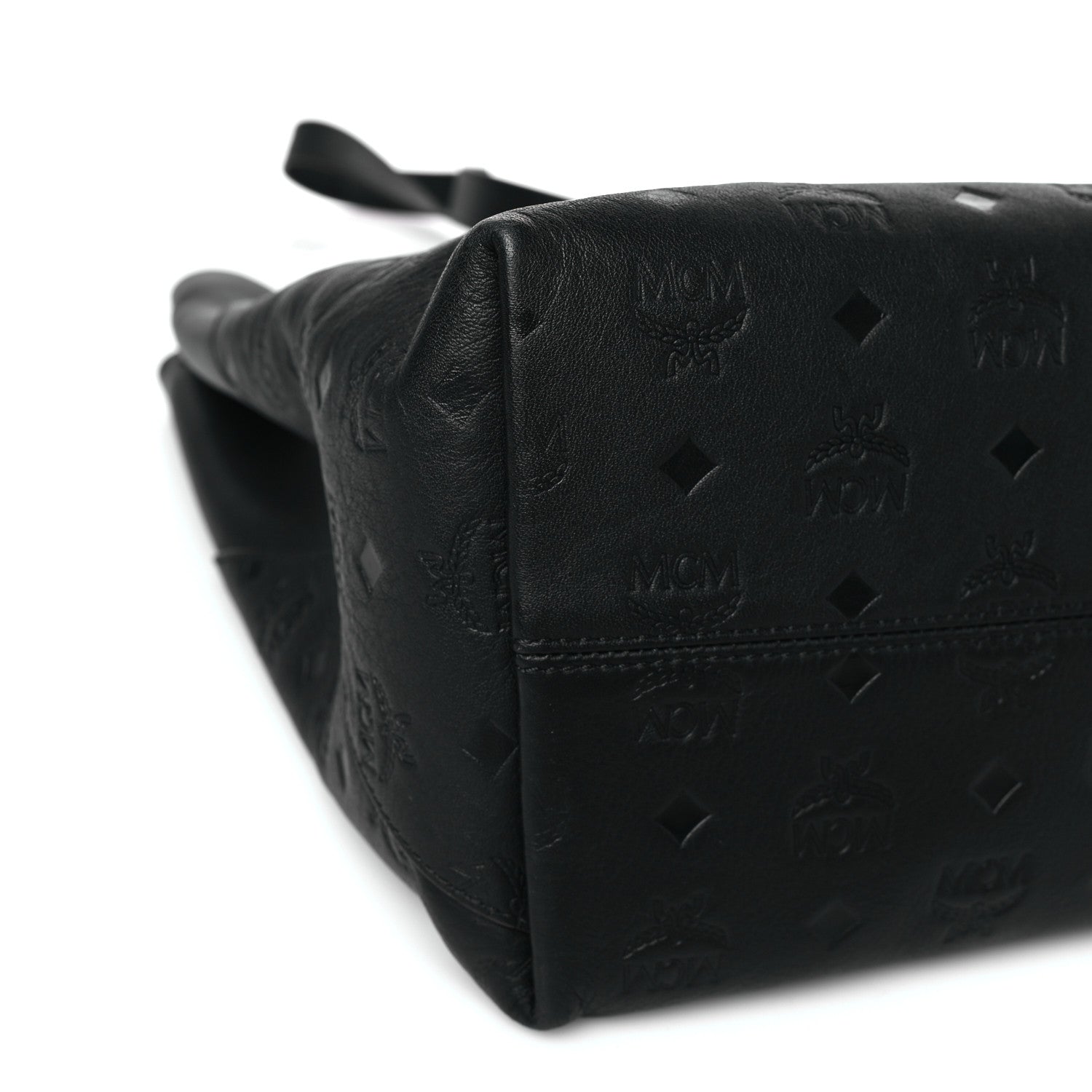 MCM Calfskin Ottomar Monogram Large Klara Hobo Black Beige 8 of 9