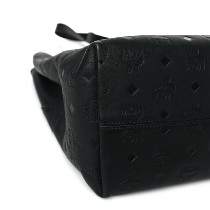 MCM Calfskin Ottomar Monogram Large Klara Hobo Black Beige 8 of 9