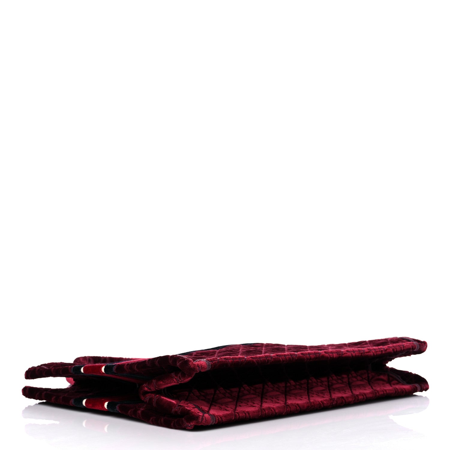 Christian Dior Velvet Cannage Large Book Tote Burgundy 3 of 9