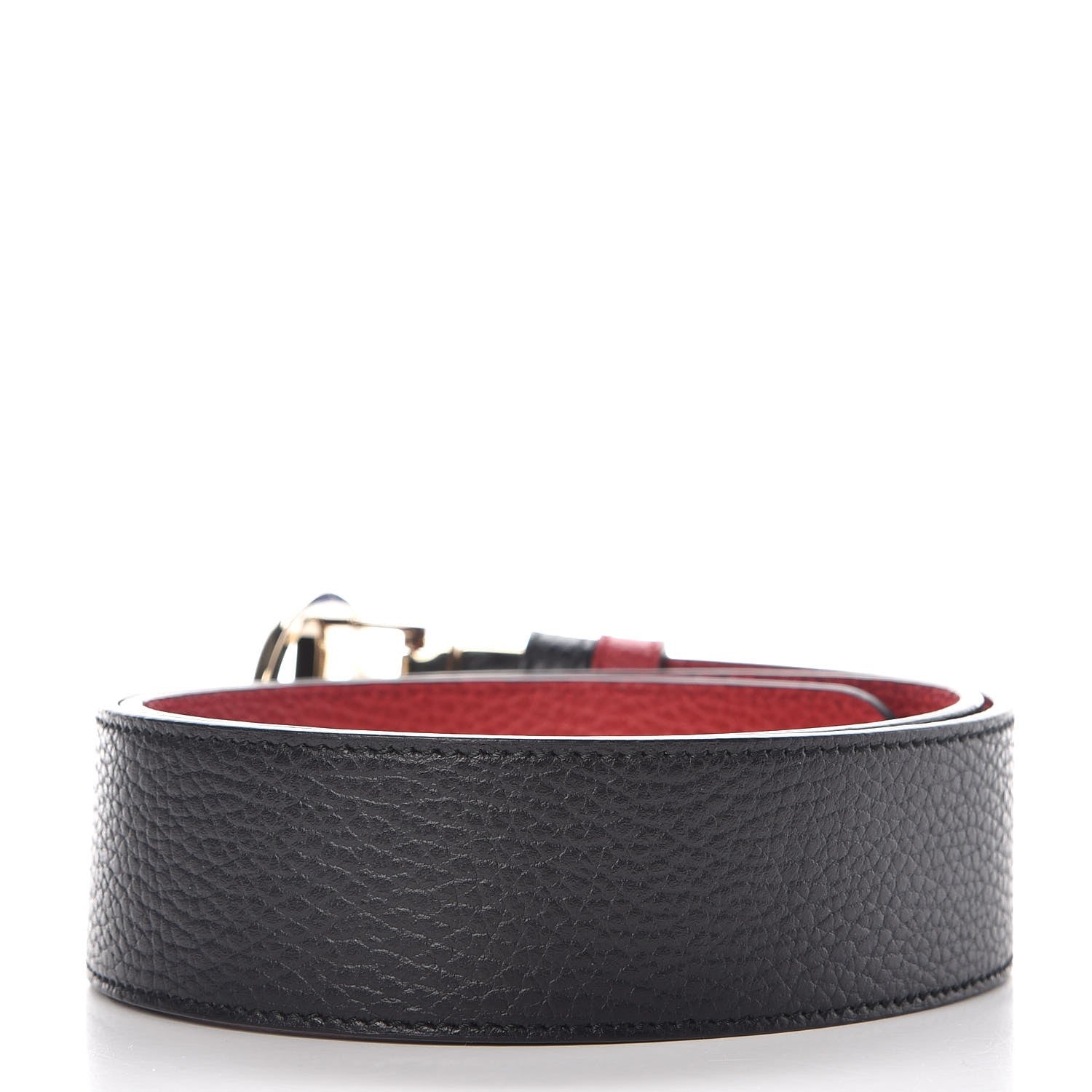 Gucci Calfskin 1973 Reversible Belt 80 32 Black Red 3 of 7