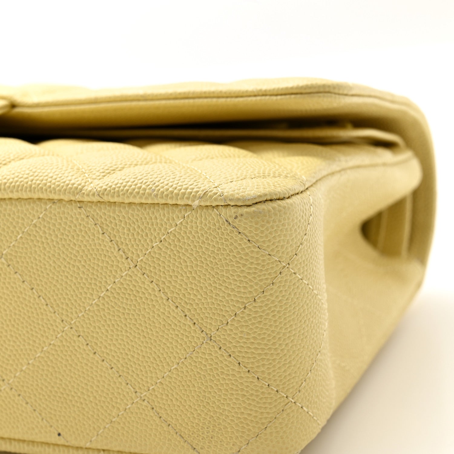 Chanel Caviar Quilted Medium Double Flap Light Yellow 10 of 10