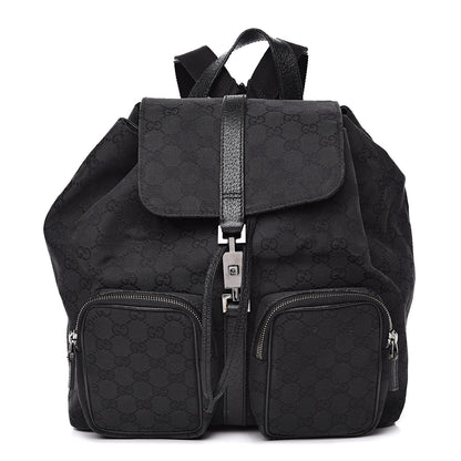 Gucci GG Monogram Single Buckle Backpack Black 1 of 14