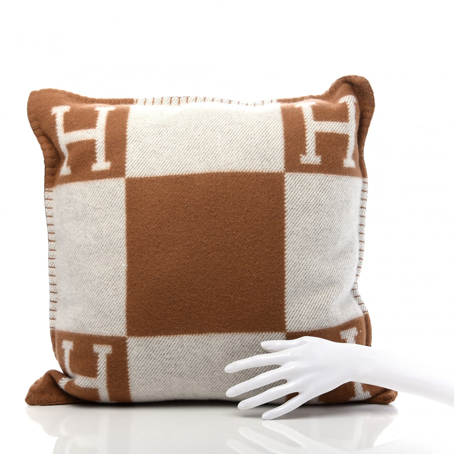 Wool Cashmere Avalon Pillow PM Ecru Camel