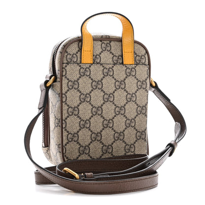 Gucci GG Supreme Monogram Mini Neo Vintage Double Zip Messenger Bag Beige New Acero Crop 3 of 15