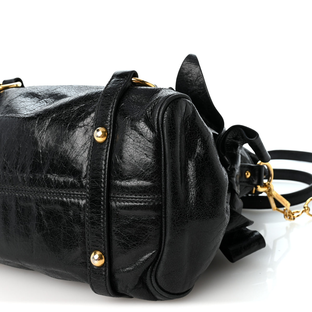 Miu Miu Vitello Lux Mini Bow Bag Black 10 of 10