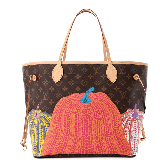 LV X YK Monogram Kusama Pumpkin Neverfull MM