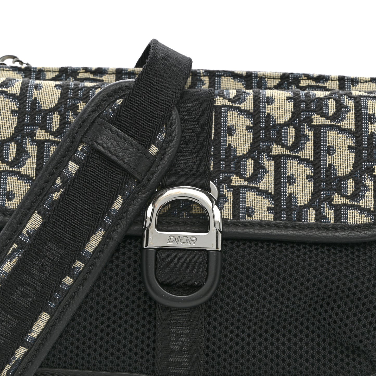 Oblique Jacquard Dior 8 Pouch With Strap Blue Black