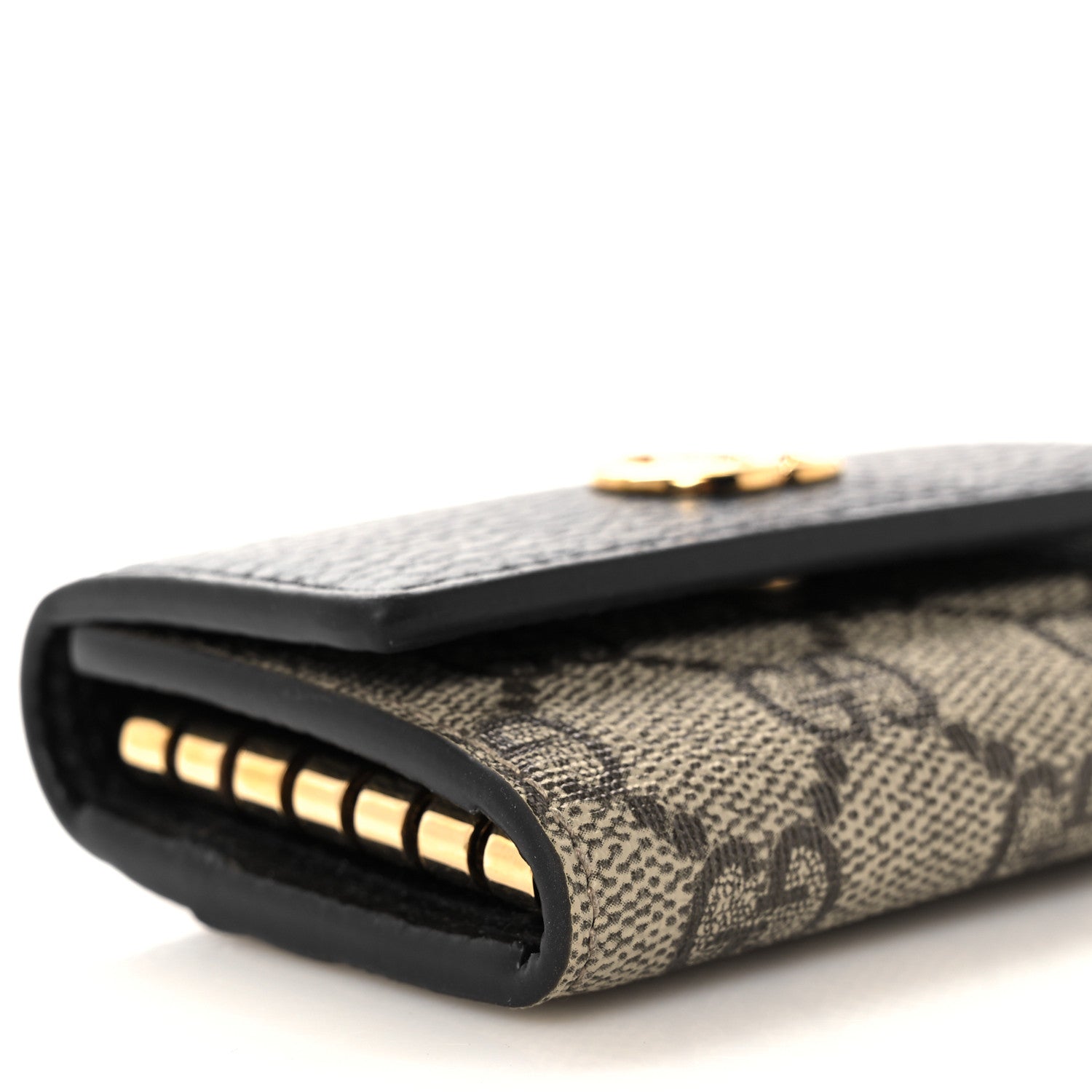 Gucci Dollar Calfskin GG Supreme Monogram GG Marmont 6 Key Holder Case Black Beige Ebony 9 of 11