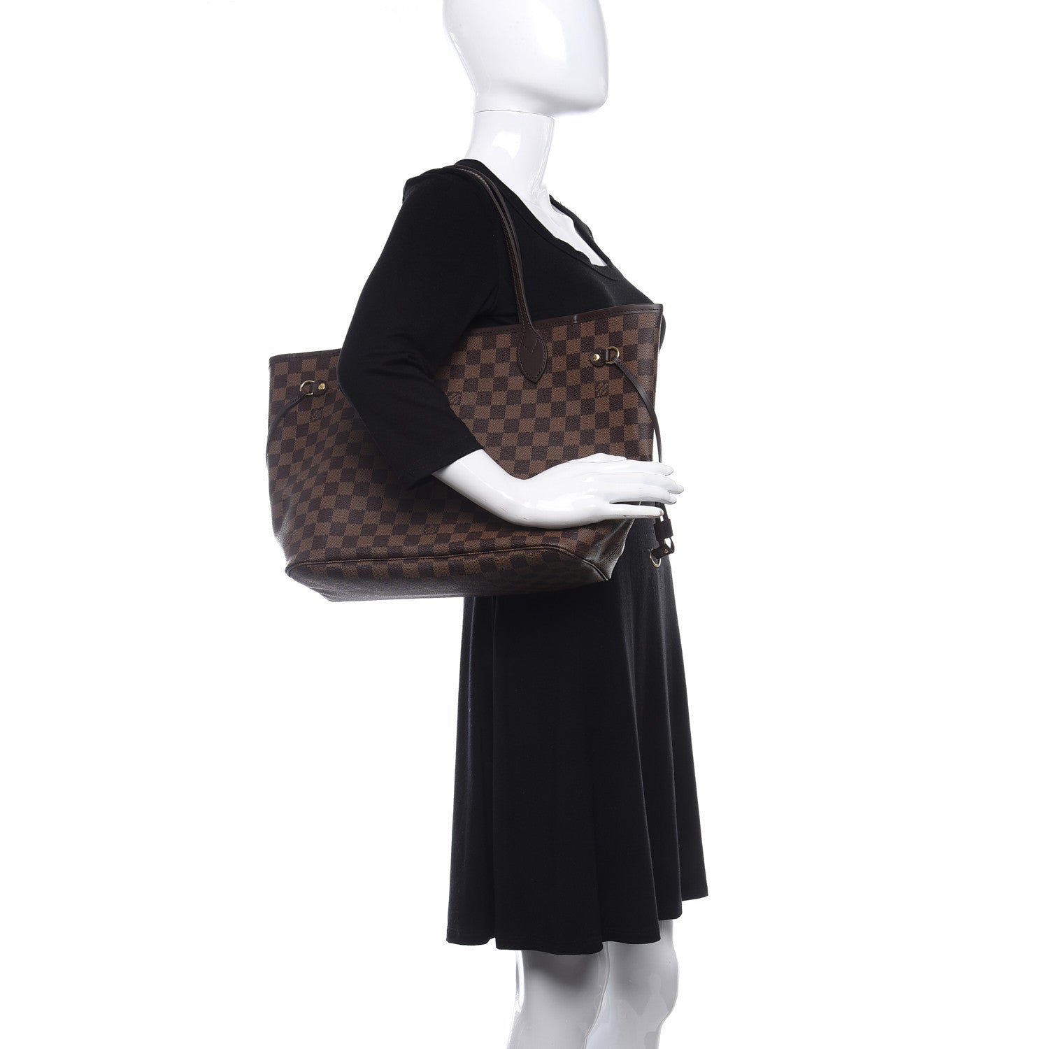 Louis Vuitton Damier Ebene Neo Neverfull MM Rose Ballerine 2 of 9