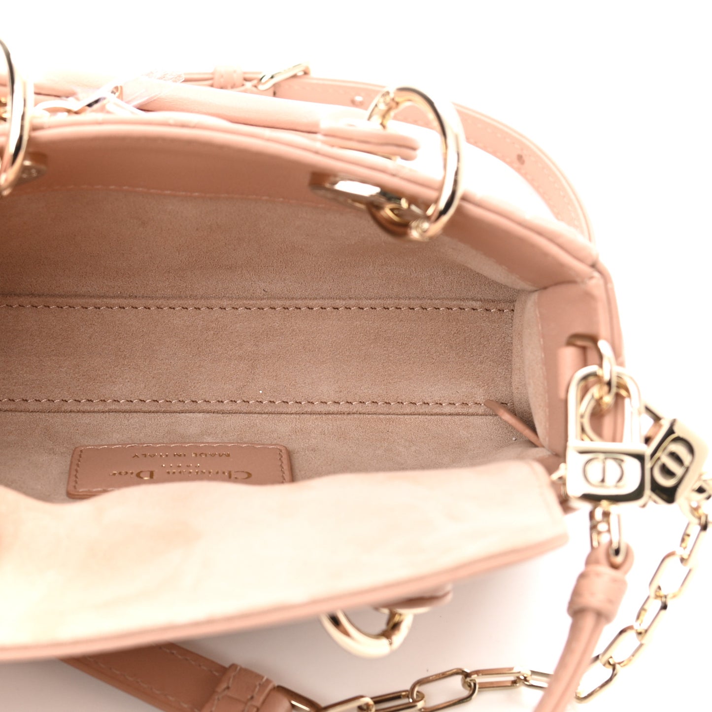 Lambskin Cannage Micro Lady D-Joy Rose De Vents