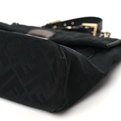 Fendi Zucca Quilted Maxi Baguette Shoulder Bag Black 10 of 11