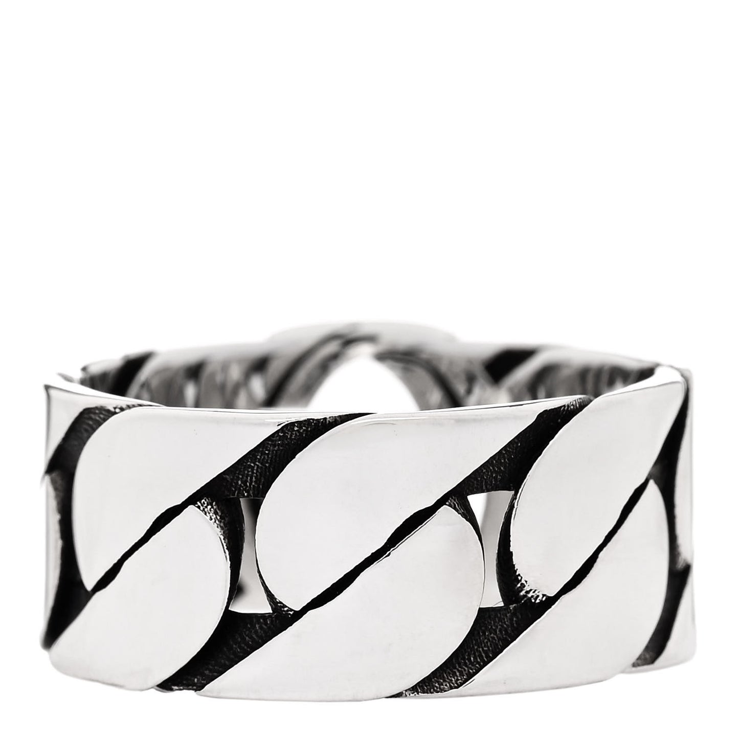 Sterling Silver Interlocking G Chainlink Wide Band Ring 63 10.25