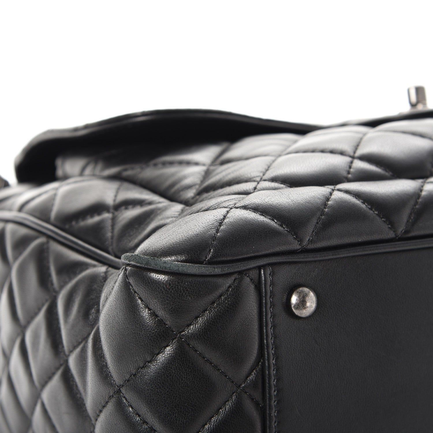Chanel Lambskin Quilted Front Flap Tote Black 11 of 15