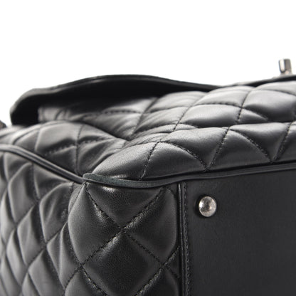 Chanel Lambskin Quilted Front Flap Tote Black 11 of 15