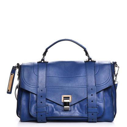 Proenza Schouler Lambskin Medium Double Sided PS1 Satchel Royal Blue Veruca Salt 1 of 12