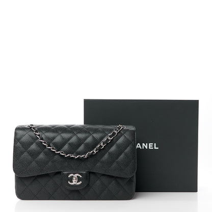 Chanel Caviar Quilted Jumbo Double Flap Black 12 of 12