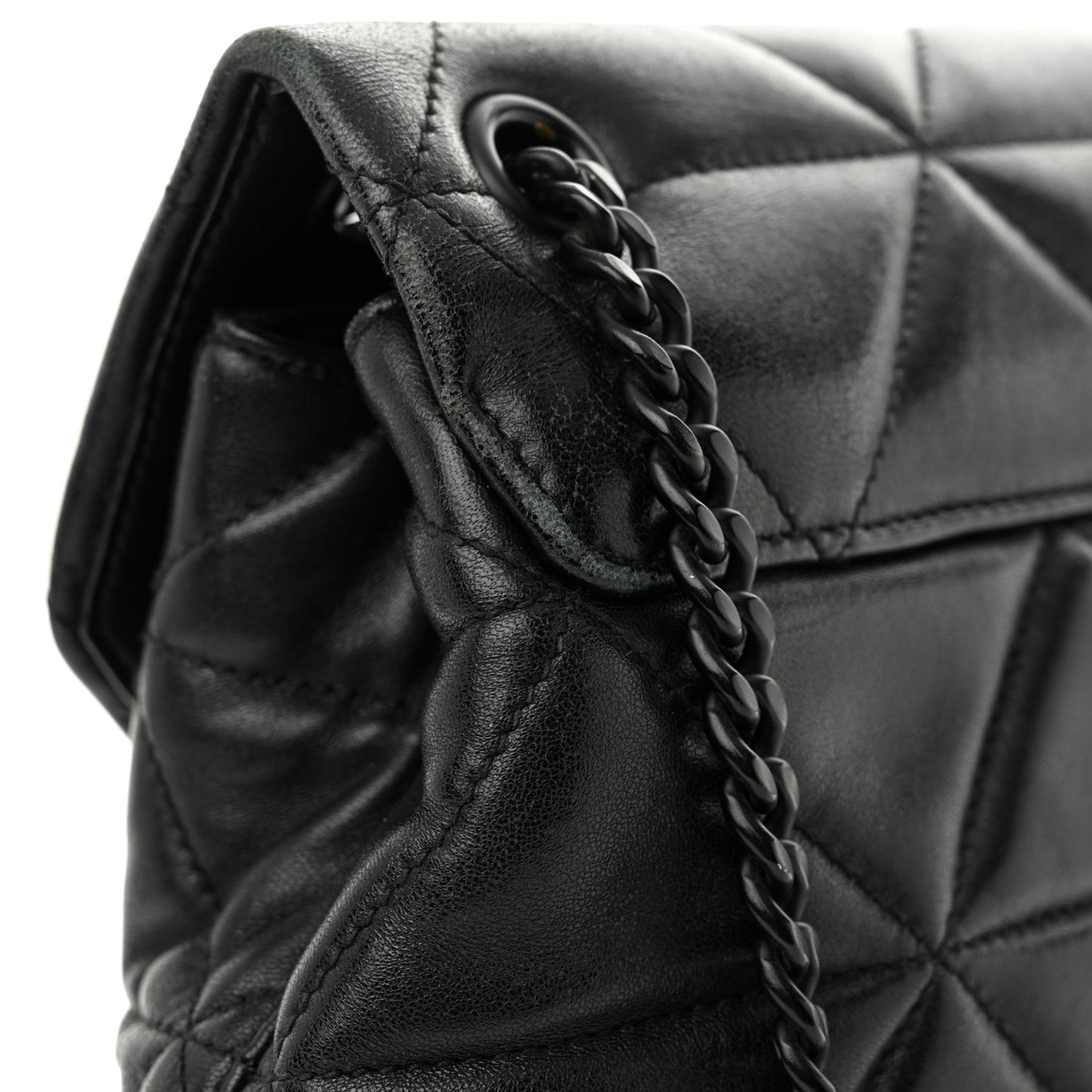 Nappa Triangle Stitched Large Spectrum Bag Black