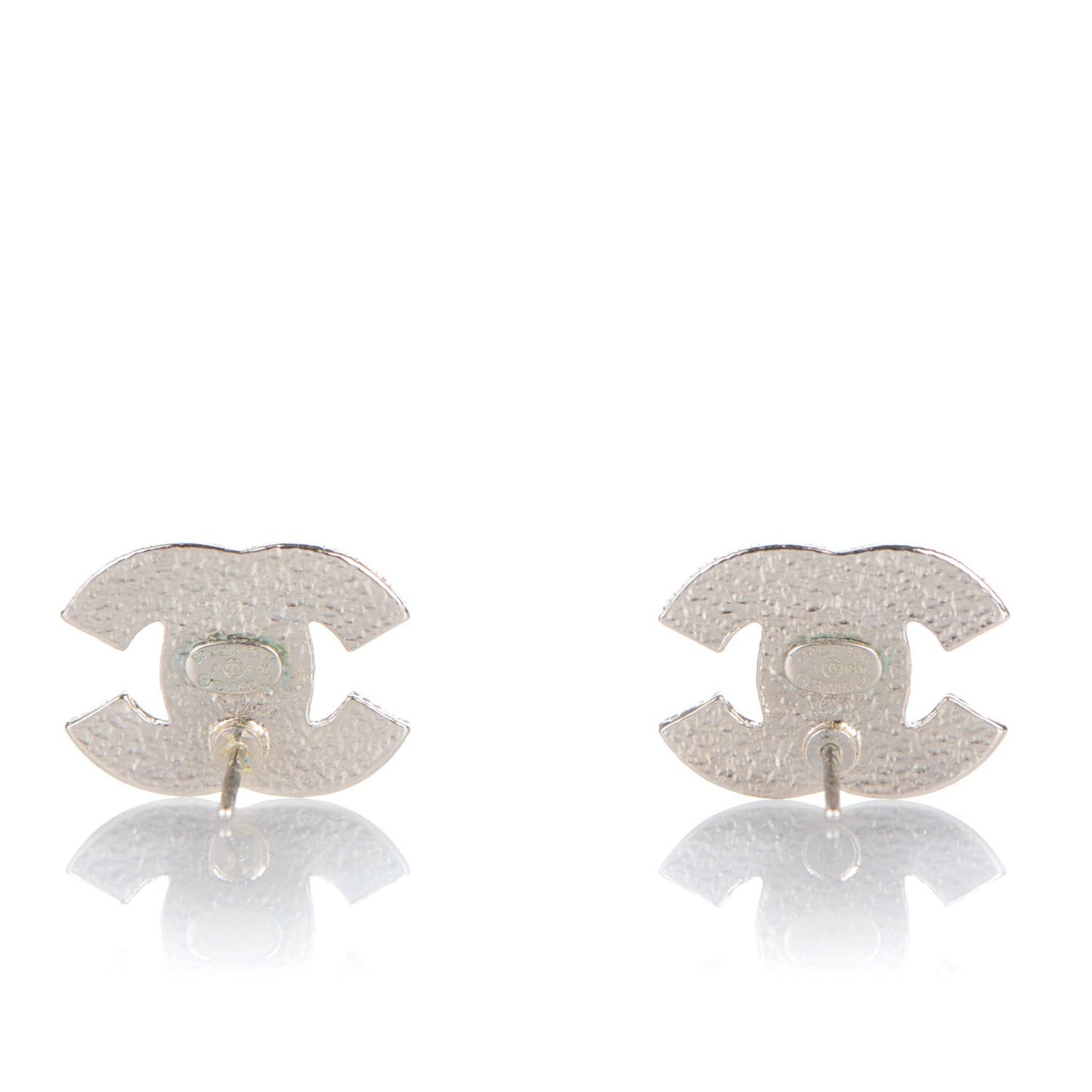 Crystal CC Earrings Silver