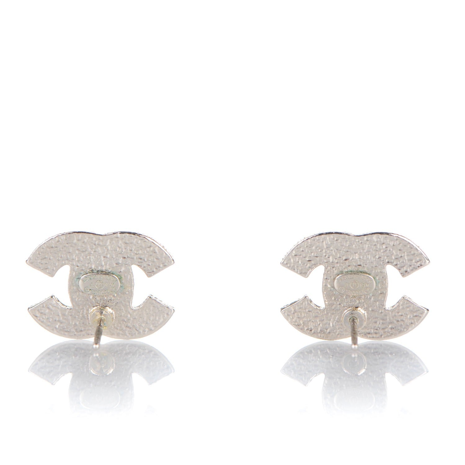 Chanel Crystal CC Earrings Silver 3 of 5